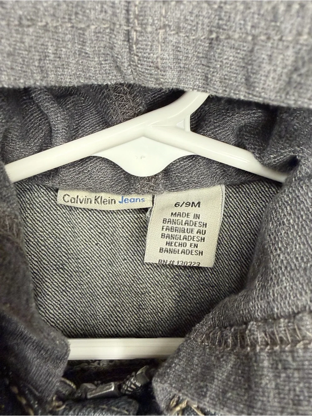 Calvin Klein Jeans Baby Hooded Denim Jacket 6–9 Months